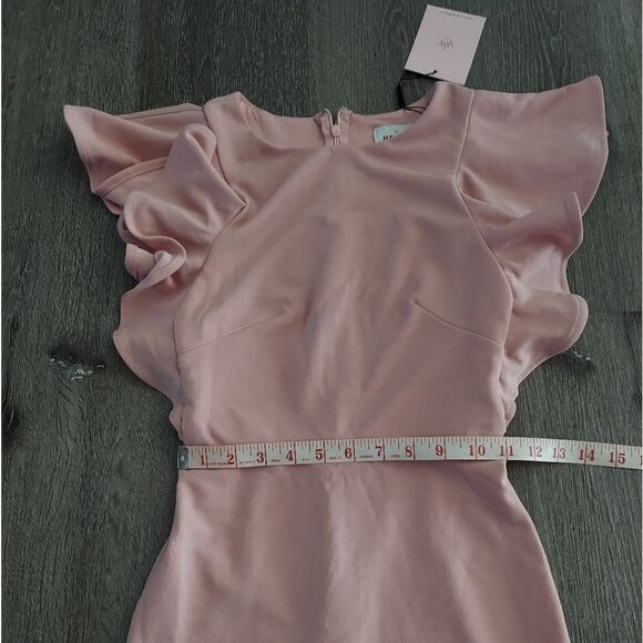 HELLO MOLLY TAKE CHANCES DRESS BLUSH RUFFLE MINI SIZE 4 - Picture 13 of 14